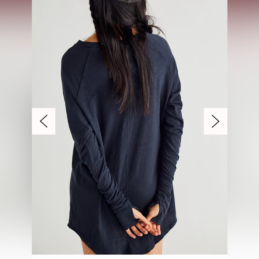 We the free Arden tee black long sleeve